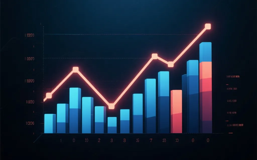 赔率曲线与成交量分布的可视化示意：折线与柱状图叠加